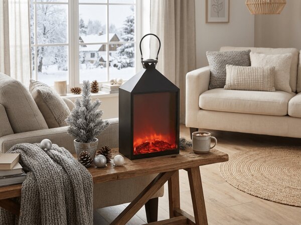 LED dekorácia lucerna COZY WARM 55x30 cm, čierna