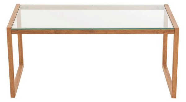 Konferenčný stolík NATURELE so sklenenou doskou 90x50 cm, hnedý