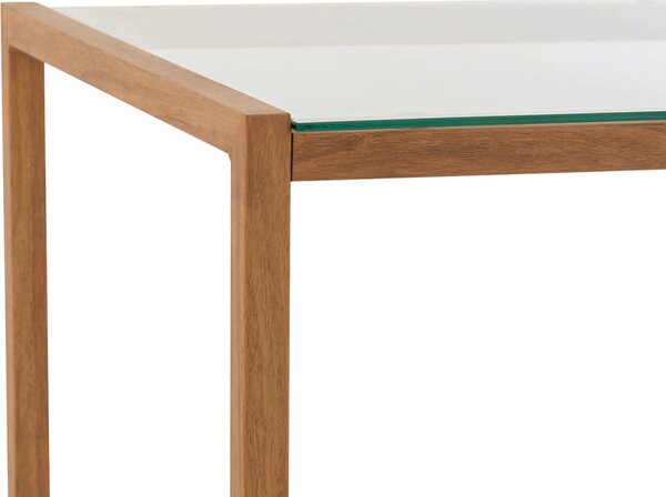 Konferenčný stolík NATURELE so sklenenou doskou 90x50 cm, hnedý