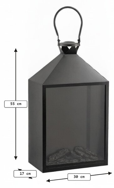 LED dekorácia lucerna COZY WARM 55x30 cm, čierna
