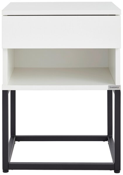 NOČNÝ STOLÍK, čierna, biela, 40/55/35 cm Livetastic - Online Only spálne, Online Only
