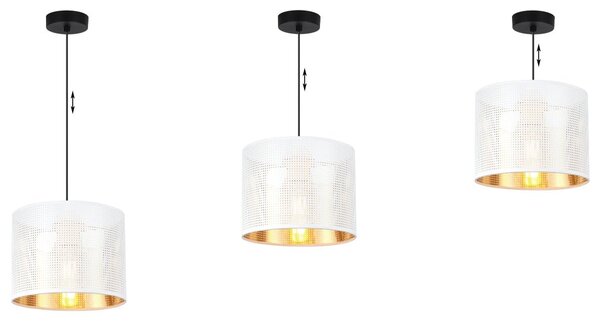 Závesné svietidlo Asti0, 1x biele PVC tienidlo, (fi 20cm), g, b