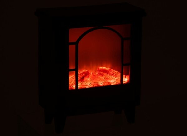 LED dekorácia krb COZY WARM 40x35 cm, čierny