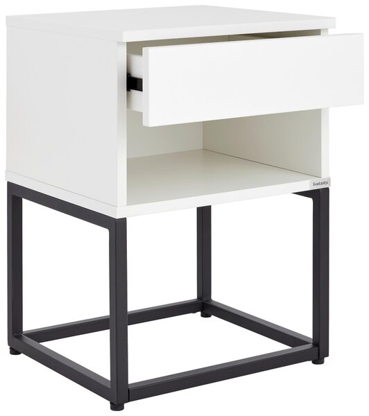 NOČNÝ STOLÍK, čierna, biela, 40/55/35 cm Livetastic - Online Only spálne, Online Only
