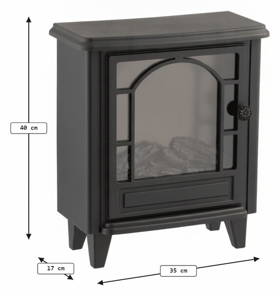 LED dekorácia krb COZY WARM 40x35 cm, čierny