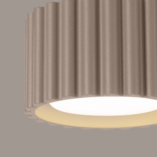 Stropné svietidlo Aura, 1x tmavobéžové hliníkové tienidlo, (6 cm)
