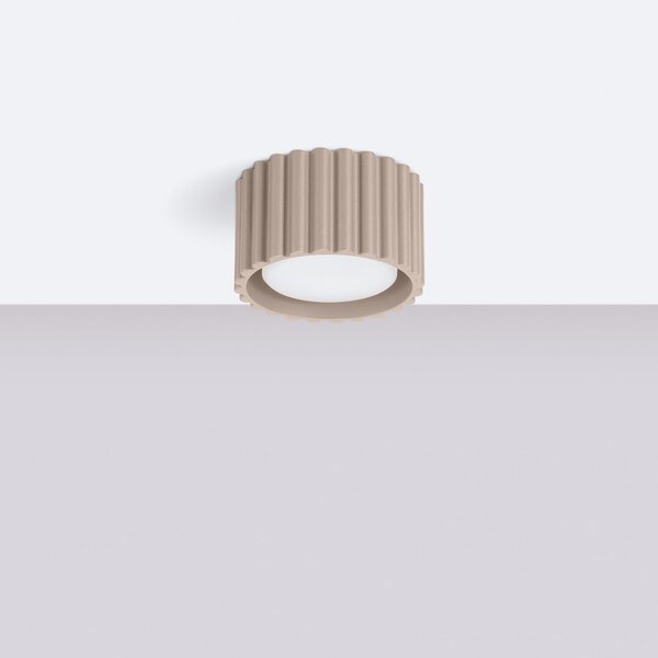Stropné svietidlo Aura, 1x tmavobéžové hliníkové tienidlo, (6 cm)