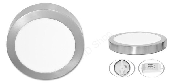 Ecolite prisadený LED panel kruh 30cm, 25W, 2700K, IP20, 2240Lm, chrom (LED-CSL-25W/27/CHR)