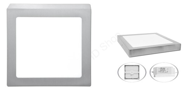 Ecolite prisadený LED panel 22,5x22,5cm, 18W, 2700K, IP20, 1530Lm, chrom (LED-CSQ-18W/27/CHR)