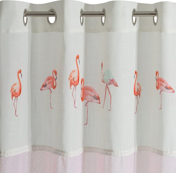 ZÁVES NA KRÚŽKOCH FLAMINGO 140X250 CM RUŽOVÁ