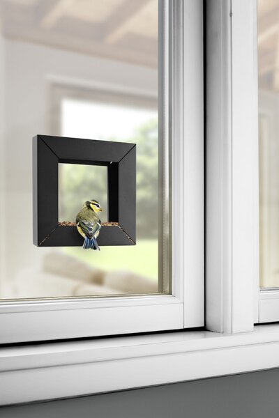 Nerezové krmítko pre vtáky Frame Black