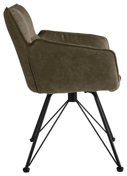 STOLIČKA S PODRÚČKAMI, mikrovlákno, taupe SetOne by Musterring - Stoličky, Online Only