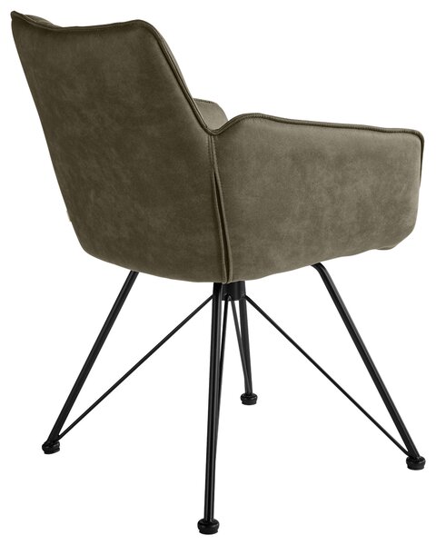 STOLIČKA S PODRÚČKAMI, mikrovlákno, taupe SetOne by Musterring - Stoličky, Online Only