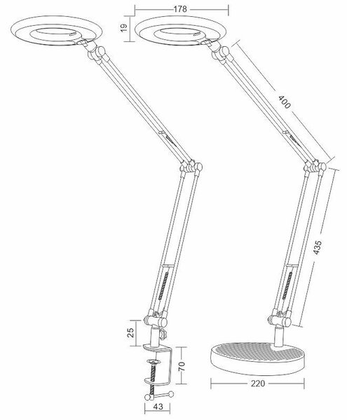 LED lampička BIANCA 8W s klipom (DL1203/B)