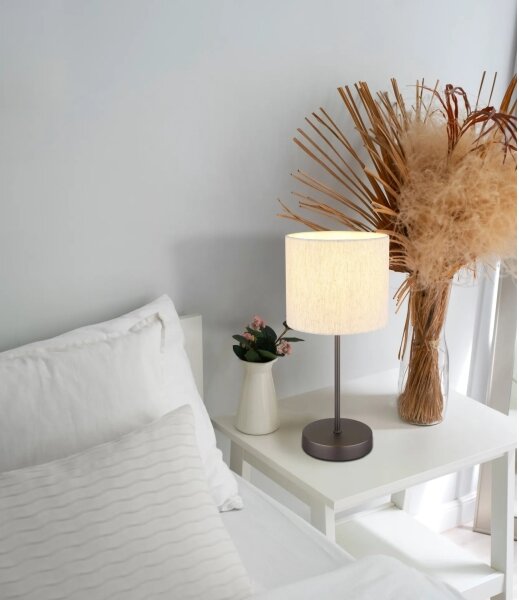 Globo 51540108 - Stolná lampa THEA 1xE27/25W/230V čierna/béžová