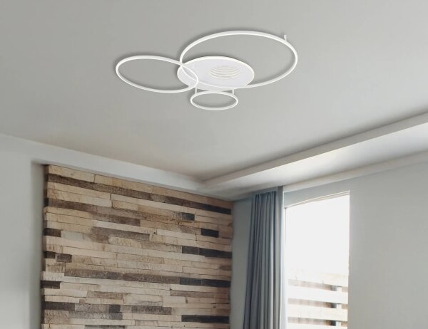 Globo 48466-70W-LED Stmievateľné stropné svietidlo INVERTINA 70W/230V 105x26,5 cm biela+DO