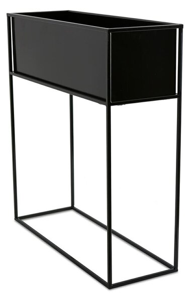 KOVOVÝ KVETINÁČ SO STOJANOM RECT 70X24X64 CM ČIERNA