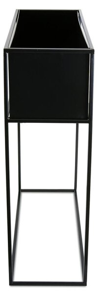 KOVOVÝ KVETINÁČ SO STOJANOM RECT 70X24X64 CM ČIERNA