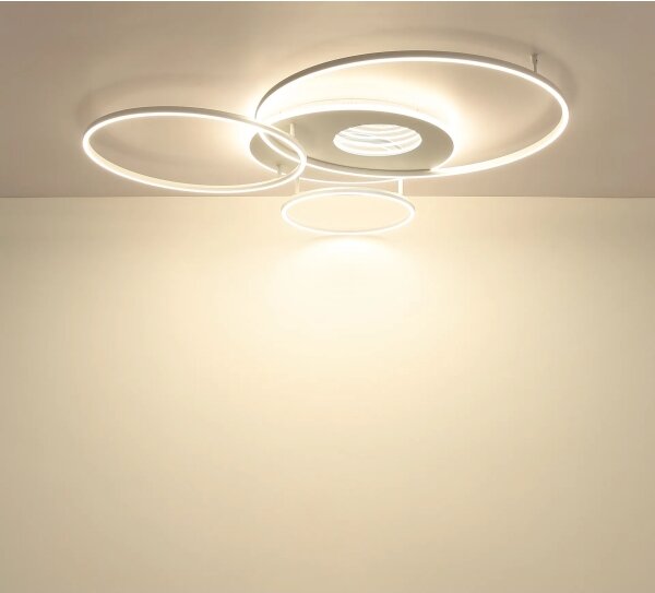 Globo 48466-70W-LED Stmievateľné stropné svietidlo INVERTINA 70W/230V 105x26,5 cm biela+DO