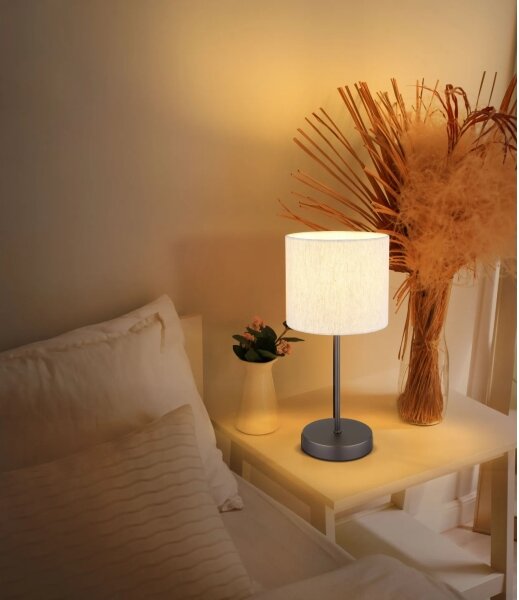 Globo 51540108 - Stolná lampa THEA 1xE27/25W/230V čierna/béžová