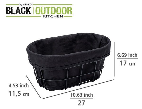 Čierna ošatka na pečivo so stojanom Wenko Black Outdoor Kitchen Bela