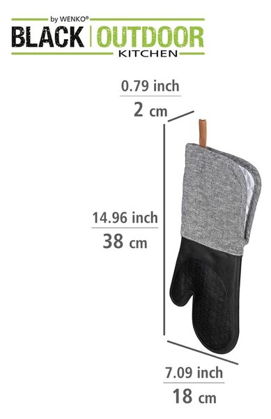 Súprava 2 kuchynských chňapiek Wenko Black Outdoor Kitchen Ada