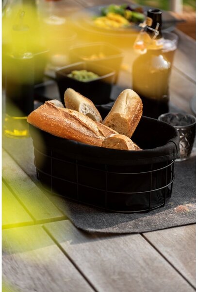Čierna ošatka na pečivo so stojanom Wenko Black Outdoor Kitchen Bela