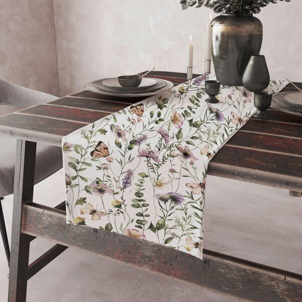 ÚZKY OBRUS, 40/140 cm, biela Esposa - Textil do domácnosti