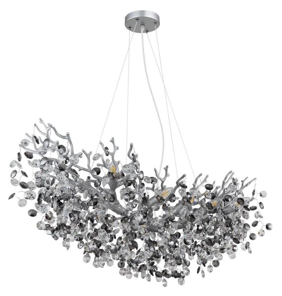 Globo 64138H3S - Luster na lane QUEENA 10xE14/40W/230V strieborná