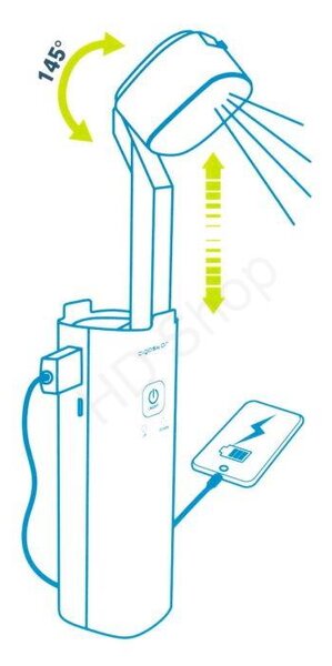 LED akumulátorová stolná lampa 4 v jednom (AS-196455)