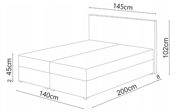NovýNábytok.sk Manželská posteľ Boxspring 140x200 cm Waller (sivá) (s roštom a matracom). Akcia -20%. Vlastná spoľahlivá doprava až k Vám domov. 1007722
