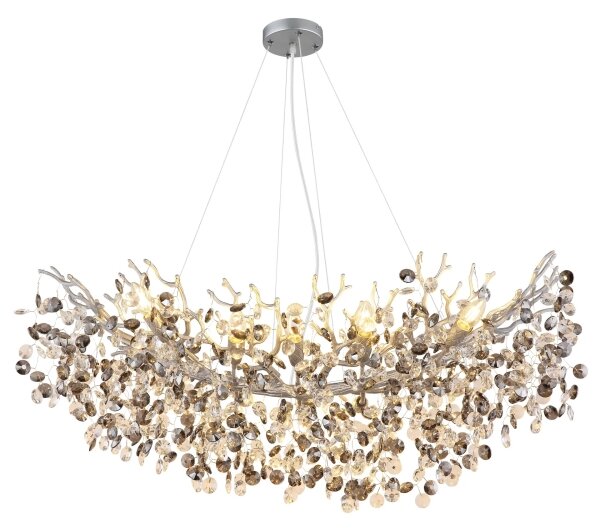 Globo 64138H3S - Luster na lane QUEENA 10xE14/40W/230V strieborná