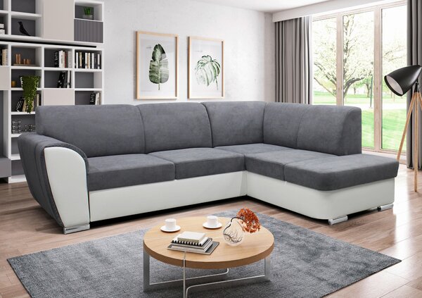 ROHOVÁ SEDAČKA, textil, sivá, biela MID.YOU - Sedačky, Online Only
