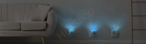 Nočné svietidlo do zásuvky EU Slnečnica 0,5W/30lm RGB so senzorom stmievania (AS-197476)