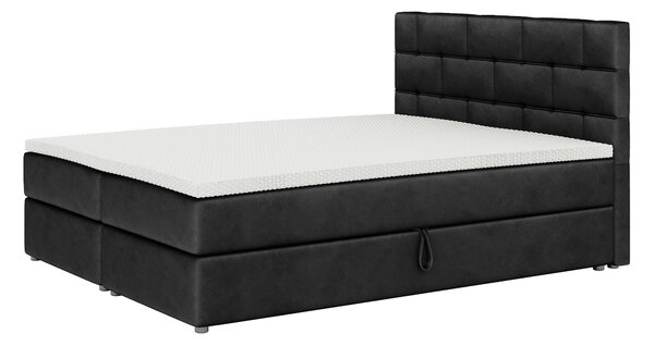 NovýNábytok.sk Manželská posteľ Boxspring 180x200 cm Waller (čierna) (s roštom a matracom). Akcia -20%. Vlastná spoľahlivá doprava až k Vám domov. 1007736