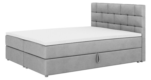 NovýNábytok.sk Manželská posteľ Boxspring 140x200 cm Waller (sivá) (s roštom a matracom). Akcia -20%. Vlastná spoľahlivá doprava až k Vám domov. 1007722
