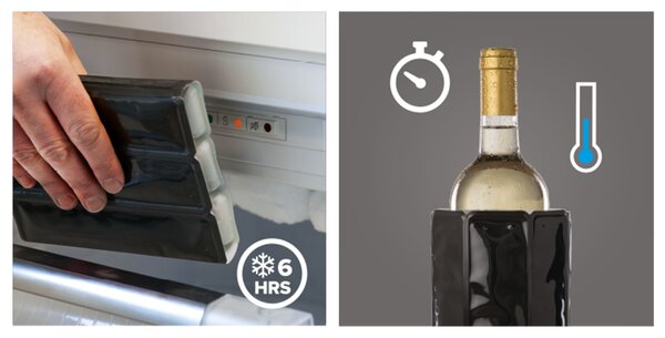 Chladiaca nádoba na víno/pivo mini Vacu Vin - čierna
