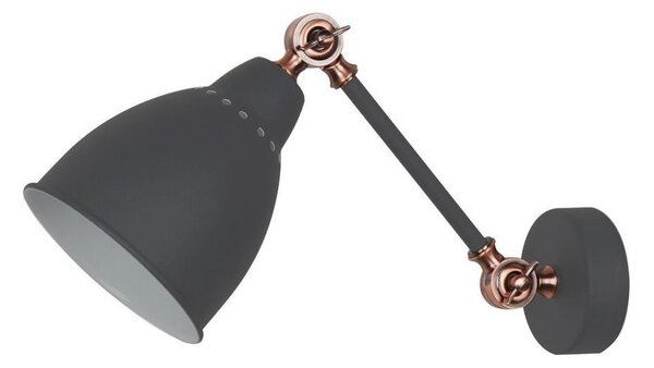 ITALUX MB-HN5010-1-B - Nástenná lampa SONNY 1xE27/60W/230V antracit