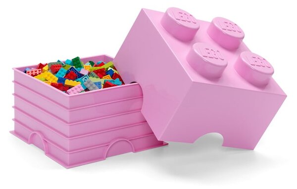 Svetloružový úložný box štvorec LEGO®