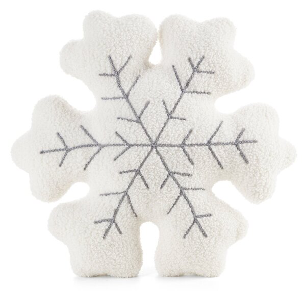 VIANOČNÝ DEKORAČNÝ VANKÚŠ SNOWFLAKE 38X38 CM KRÉMOVÁ