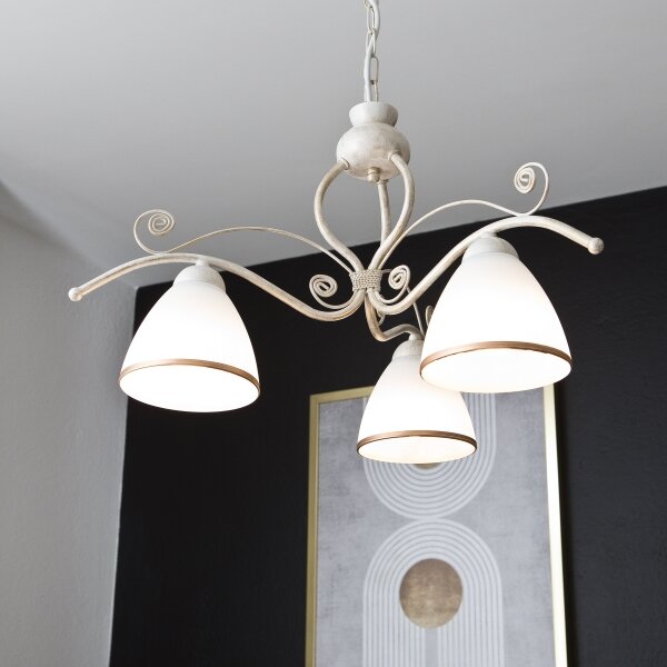 Brilagi - LED luster na reťazi ANTICO 3xE27/60W/230V 3000K biela patina