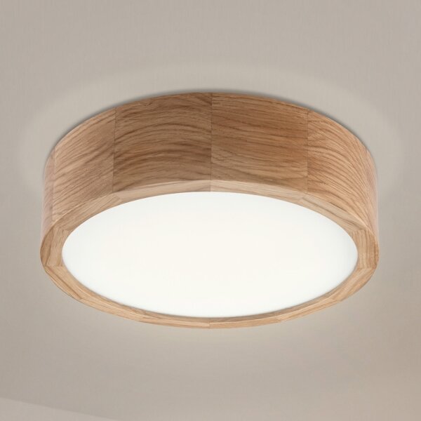 Stropné svietidlo OAK 1xE27/60W/230V dub, pr. 27,5 cm