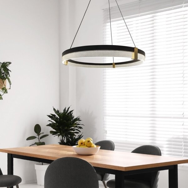 Závesný LED luster na lanku TRIANGLE LED/40W/230V 3000/4000/6000K pr. 60 cm čierna