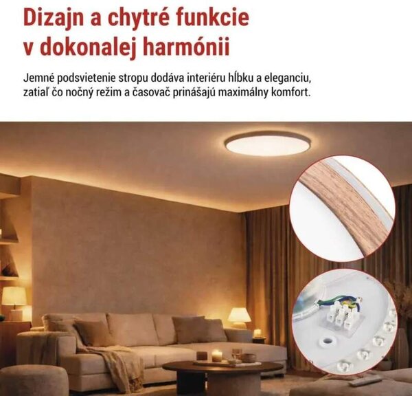LED nástenné svietidlo ILVI, kruhové 30 W, stmievanie + CCT - Čierna + šampaň (ZM5118)