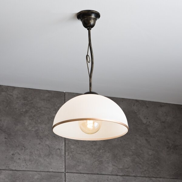 Luster na tyči RETRO 1xE27/60W/230V čierna patiny