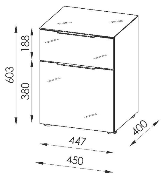 NOČNÝ STOLÍK, antracitová, 45/60/40 cm - Online Only spálne, Online Only