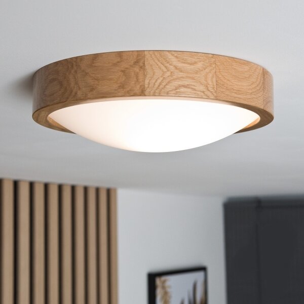 Stropné svietidlo OAK SLIM 1xE27/60W/230V dub, pr. 27 cm