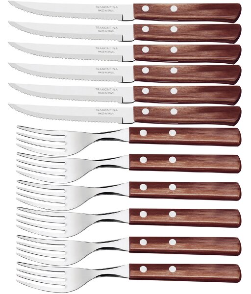Príborový BBQ set Tramontina - Polywood 12ks - červený