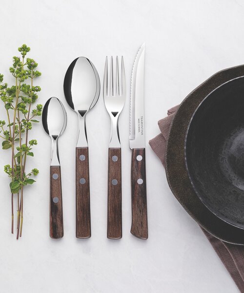 Set BBQ príborov Tramontina Polywood - 24ks - hnedý