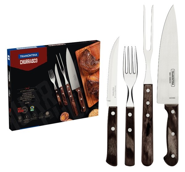 Set príborov Tramontina Polywood BBQ 14 ks - hnedý